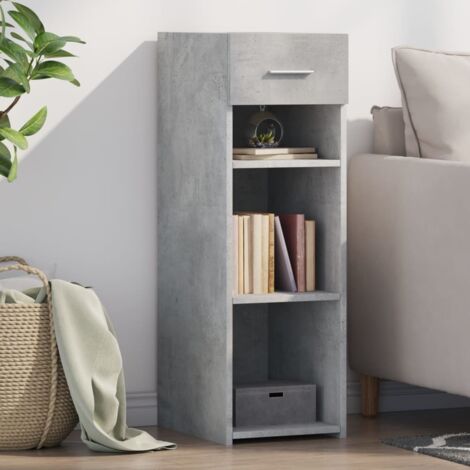 vidaXL Buffet gris béton 30x42,5x93 cm bois d'ingénierie (1/5)