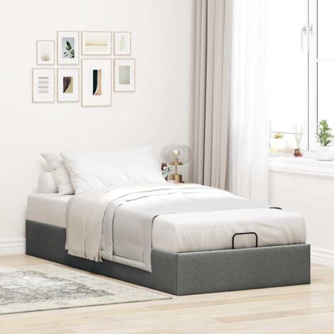 Cadre de lit ottoman sans matelas gris foncé 90x190 cm tissu vidaXL