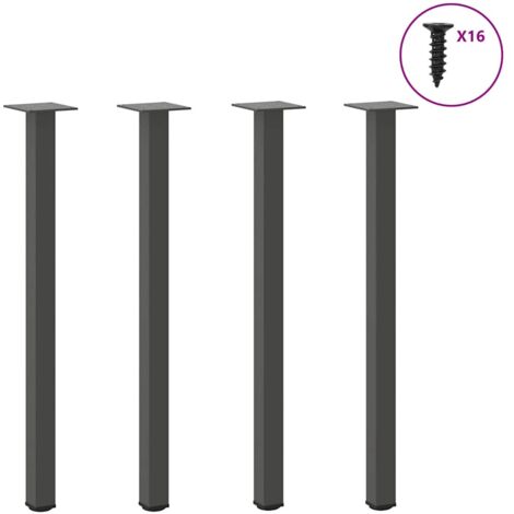 vidaXL Pieds de table console 4 pièces Anthracite 72-74 cm Acier