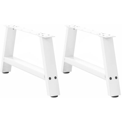 Pieds de table basse en forme de A, 2 pièces, blanc, 70 x (30-31) cm, acier vidaXL