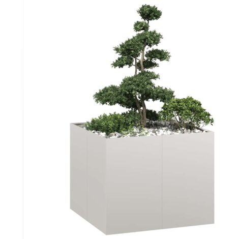 vidaXL Jardinière 100x100x80 cm acier inoxydable