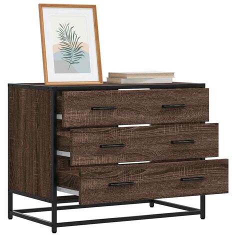 vidaXL Commode chêne marron 70x41x56 cm bois d'ingénierie