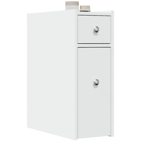 Armoire de salle de bain étroite avec roulettes blanc vidaXL