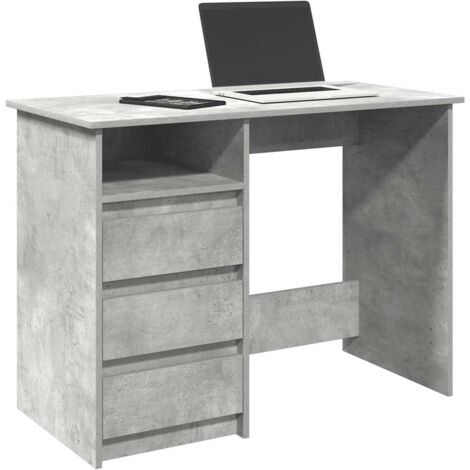 Bureau gris béton 102x50x75 cm bois d'ingénierie vidaXL (1/5)