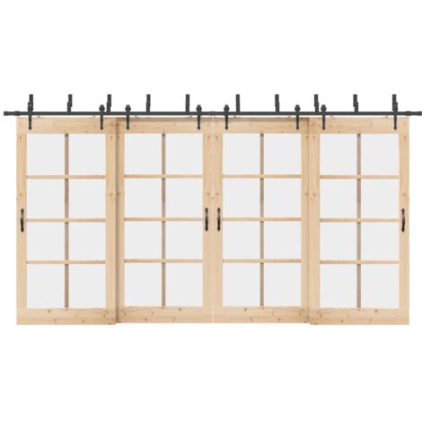 vidaXL Kit de quincaillerie de porte coulissante 427 cm acier noir
