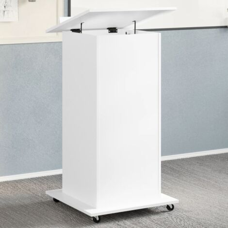 Vidaxl – Pupitre mobile avec tiroir et roulettes – Bois d'ingénierie – Dimensions 55x55x107 cm – Surface inclinable pour présentations