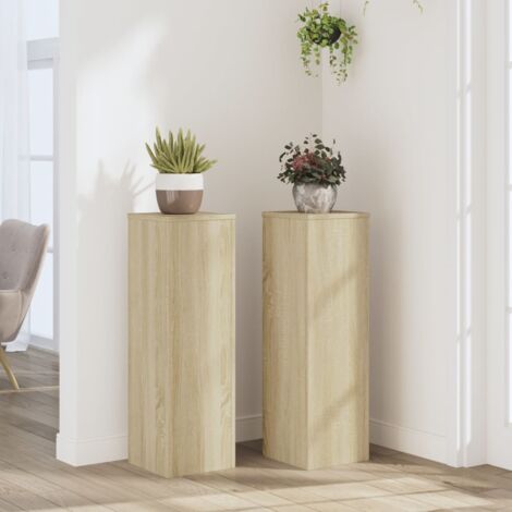 Vidaxl – Support de plantes 2pcs en bois d'ingénierie Sonoma Oak 25x25x80 cm – Surface résistante à l'humidité – Design minimaliste moderne