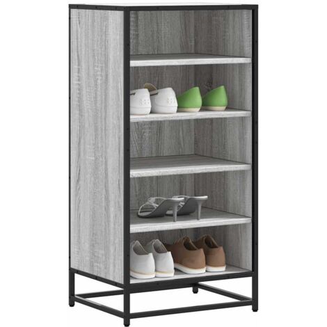 vidaXL Étagère à chaussures sonoma gris 48x38x97,5cm bois d'ingénierie (1/5)
