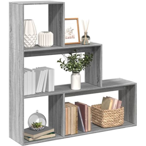 Étagère séparatrice de pièce 3niveaux sonoma gris 123x29x123 cm vidaXL