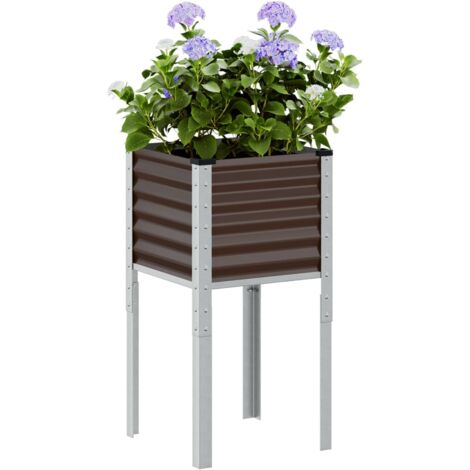 vidaXL Jardinière marron 45x45x88 cm acier