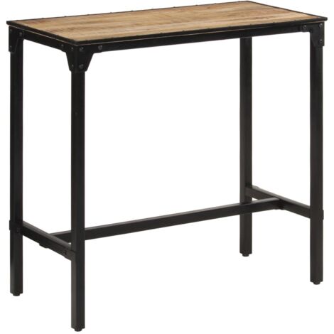 Vidaxl – Table de bar 110x55x107 cm en bois de manguier massif – Cadre en fer stable – Dessus robuste pour boissons et repas (1/4)