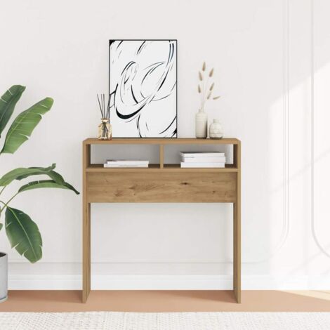 Vidaxl – Table console chêne artisanal 78x30x80 cm – Bois d'ingénierie haute qualité – Surface lisse et résistante à l'humidité – Assemblage requis