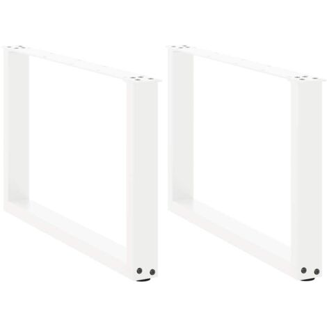 vidaXL Pieds de table basse forme de U 2 pcs blanc 60x(42-43) cm acier