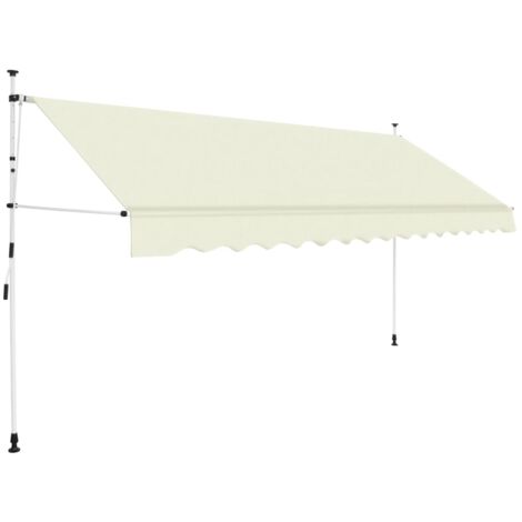vidaXL Auvent manuel rétractable 350 cm Crème
