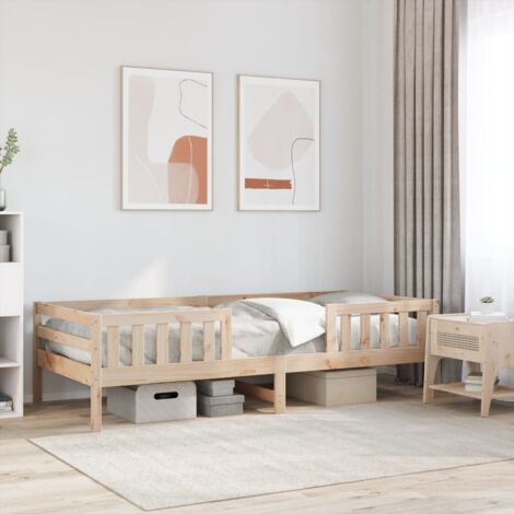Vidaxl – Cadre de lit en bois massif de pin 100x200 cm – Structure stable avec lattes en contreplaqué – Assemblage requis