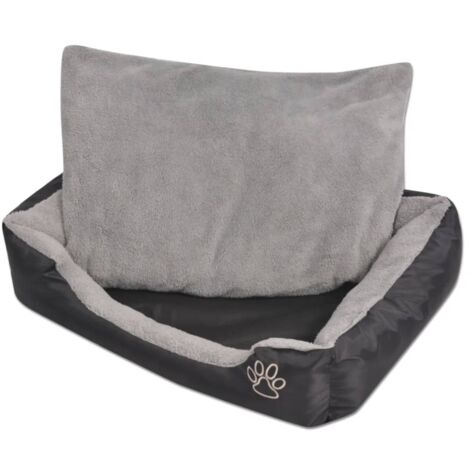 Vidaxl – Lit pour chiens XL avec coussin rembourré – Tissu Oxford enduit PU hydrofuge – Dessous antidérapant – 90 x 70 x 20 cm – Confort intérieur et extérieur