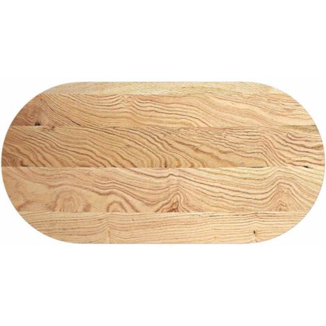 Dessus de table 120x60x2 cm bois de chêne massif ovale vidaXL