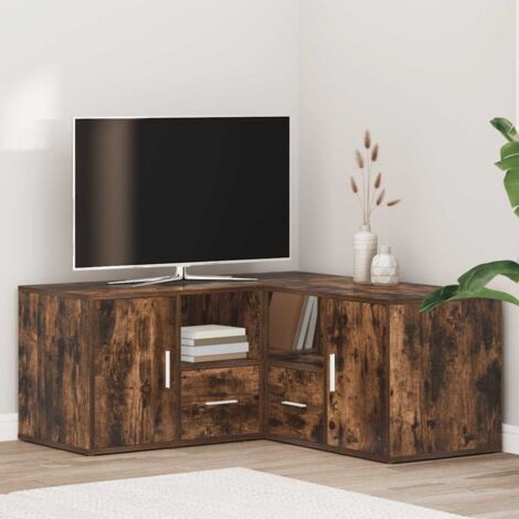 Armoire d'angle chêne fumé 160x40x45 cm bois d'ingénierie vidaXL