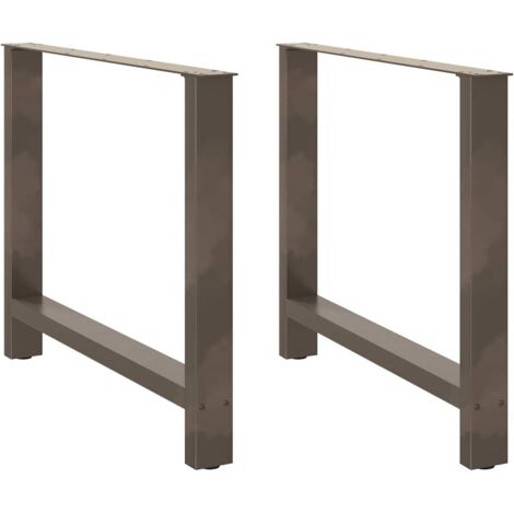 vidaXL Dining Table Legs Natural Steel 2 pcs 100x(72-73) cm Steel