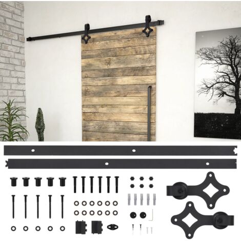 Kit de quincaillerie de porte coulissante SKIEN 183 cm noir vidaXL
