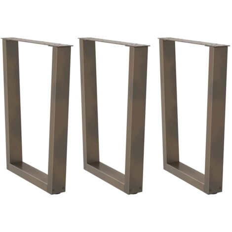 Pieds de table à manger en forme de V 3 pièces Acier naturel 70 x (72-73,3) cm vidaXL