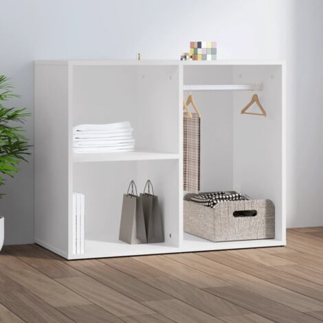 Vidaxl – Armoire de dressing blanche 80x40x65 cm en bois d'ingénierie – Compartiments spacieux pour accessoires – Fixation murale incluse