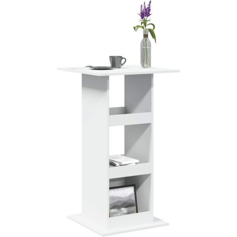vidaXL Table de bar avec rangement blanc 60x60x102cm bois d’ingénierie