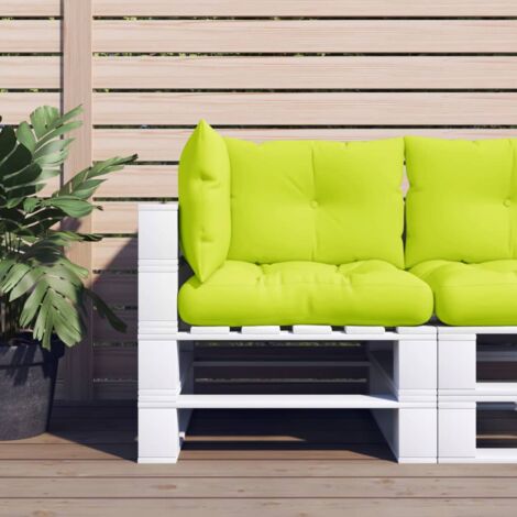 Coussins de palette lot de 3 vert vif tissu vidaXL