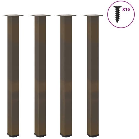 Pieds de table de bar 4 pièces Acier naturel 110-112 cm Acier vidaXL