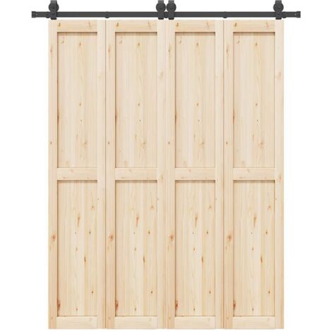 Vidaxl – Kit quincaillerie porte coulissante 183 cm – Acier enduit de poudre noir – Capacité 100 kg – Roulements internes pour glissement silencieux
