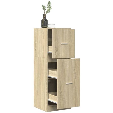 Vidaxl – Armoire d'apothicaire chêne sonoma 40x41x118 cm – 3 tiroirs avec glissières métal – Bois d'ingénierie résistant à l'humidité
