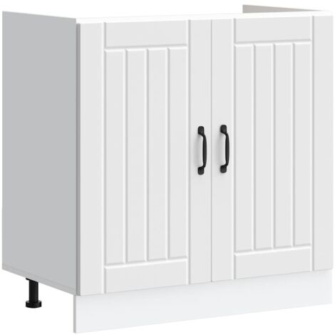 vidaXL Meuble de base de lavabo Lucca blanc bois d'ingénierie