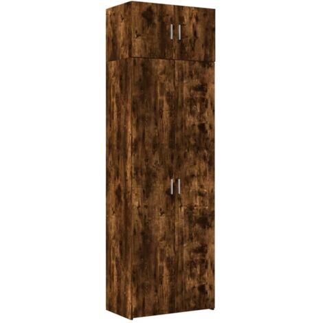 vidaXL Armoire de rangement chêne fumé 70x42,5x225cm bois d'ingénierie