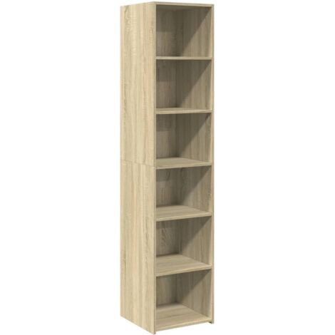 Vidaxl – Buffet haut chêne sonoma 40x41x185 cm – Bois d'ingénierie – Grand espace de rangement – Surface facile à nettoyer (1/5)