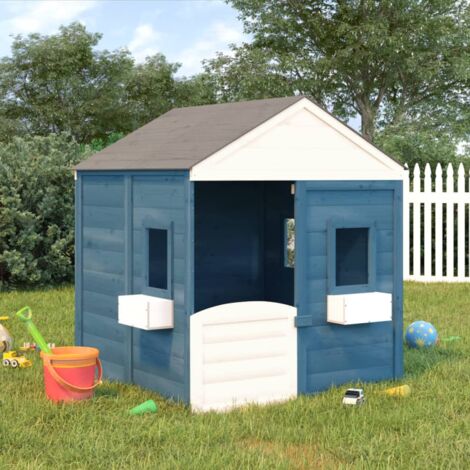Vidaxl – Cabane de jardin pour enfant en bois massif sapin – Dimensions 125x120x132 cm – 2 pots de fleurs – Porte verrouillable (1/6)
