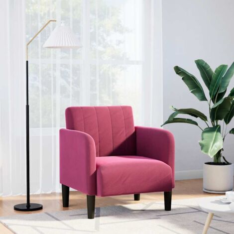 Fauteuil avec accoudoirs rouge bordeaux 54 cm velours vidaXL