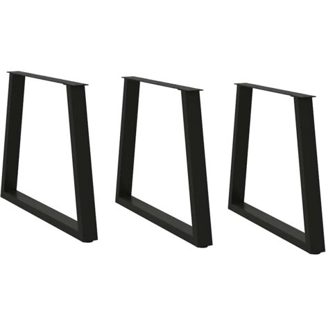 Pieds de table à manger en V 3 pièces Noir 80 x (72-73,3) cm Acier vidaXL