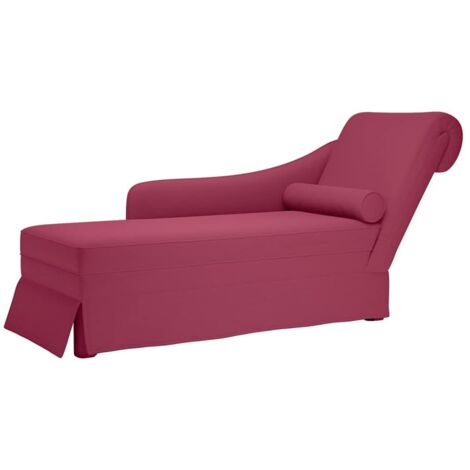 Fauteuil long avec traversin et accoudoir droit rouge bordeaux vidaXL