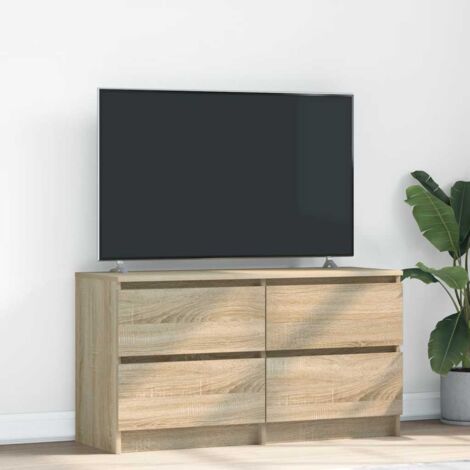Vidaxl – Meuble TV chêne sonoma 100x35x54 cm – Bois d'ingénierie durable – 4 tiroirs pour rangement – Surface résistante à l'humidité (1/5)
