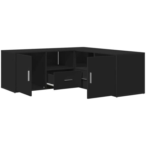Armoire d'angle noir 200x40x45 cm bois d’ingénierie vidaXL