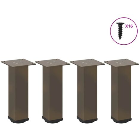 vidaXL Pieds de table basse acier naturel 4 pcs 42-44 cm acier