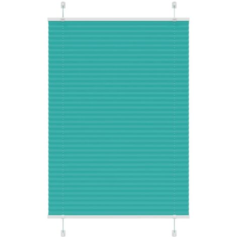 Store plissé vert pétrole 85x100 cm largeur du tissu 84,4 cm vidaXL