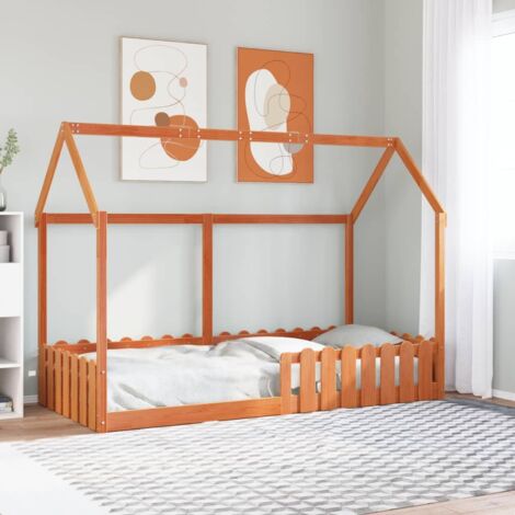 vidaXL Cadre de lit d'enfants forme de maison sans matelas 90x190 cm (1/5)