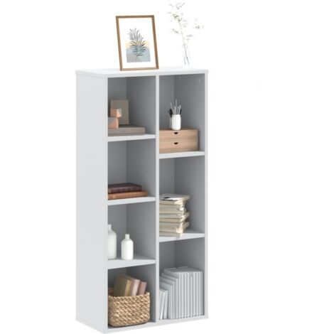 Vidaxl – Bibliothèque blanche 50x25x105 cm en bois d'ingénierie – 7 compartiments pour rangement organisé – Facile à entretenir et à assembler