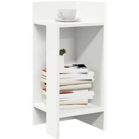 vidaXL Table d'appoint avec étagère blanc 25,5x27x60 cm