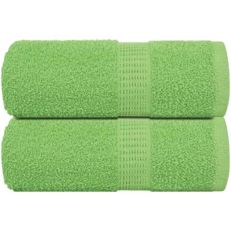 vidaXL Serviettes de visage 2 pcs vert pomme 30x30 cm 100% coton