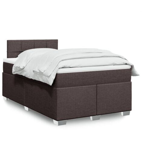 vidaXL Sommier à lattes de lit avec matelas Marron foncé 120x200 cm