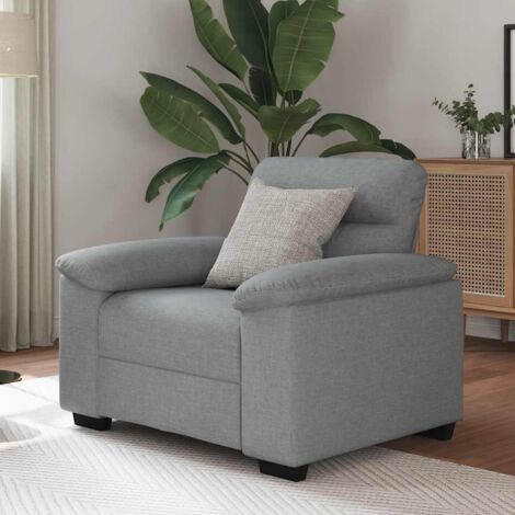 Vidaxl – Fauteuil convertible gris clair 100x81x84 cm – Tissu polyester doux et durable – Accoudoirs larges pour confort – Cadre robuste en bois et métal (1/5)