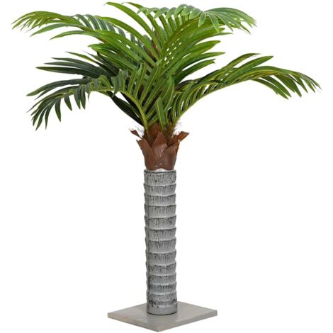 Vidaxl – Palmier artificiel 150 cm – 12 feuilles en PEVA – Tronc en bois de sapin – Plante verte décorative pour intérieur