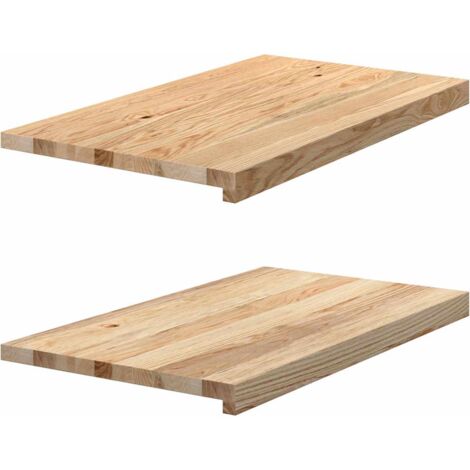 Vidaxl – Appuis de fenêtre 2 pcs 70x40x2 cm – Bois chêne massif non traité – Résistant aux insectes et champignons – Surface lisse pour nettoyage facile (1/5)